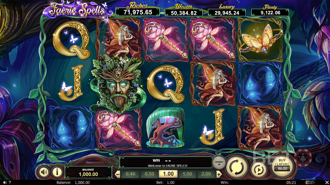 استمتع بمظهر مذهل بصريًا في فتحة Faerie Spells عبر الإنترنت