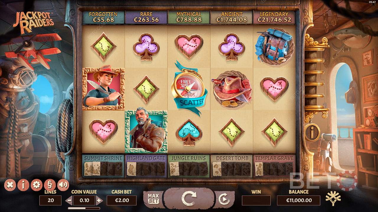 يمكنك الفوز بخمسة جوائز كبرى تقدمية بضربة حظ في لعبة Jackpot Free Spins
