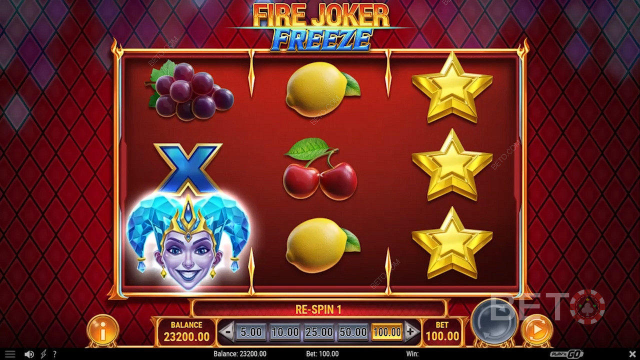 سوف يصبح Ice Joker Wild في دورة غير رابحة كومة ويمنح Respin