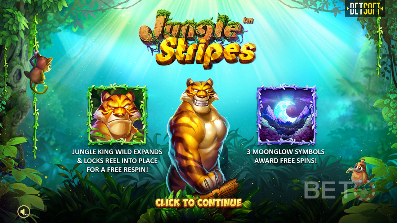 استمتع بتوسيع Wilds و Respins و Free Spins في ماكينة قمار Jungle Stripes