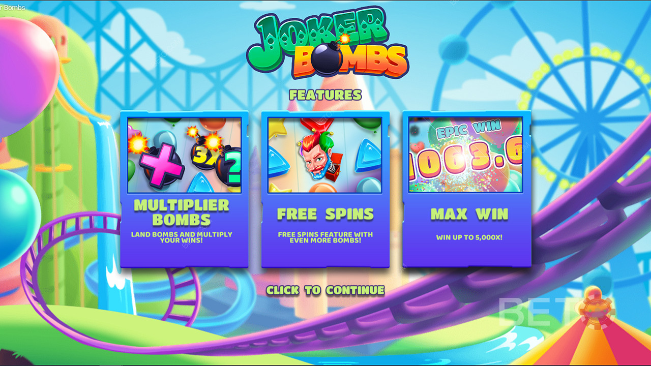 استمتع بالقنابل المضاعفة واللفات المجانية والمزيد في ماكينة القمار Joker Bombs