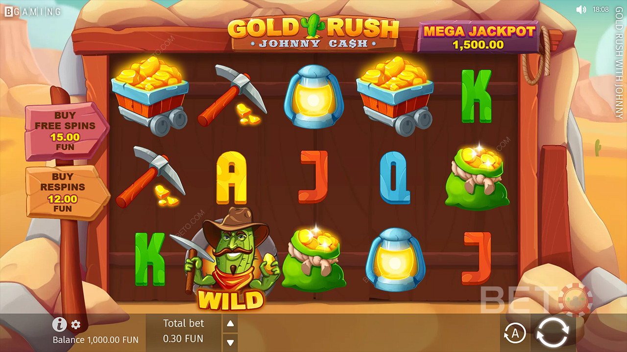 قم بشراء المكافآت التي تريدها مباشرة في لعبة الكازينو Gold Rush With Johnny Cash