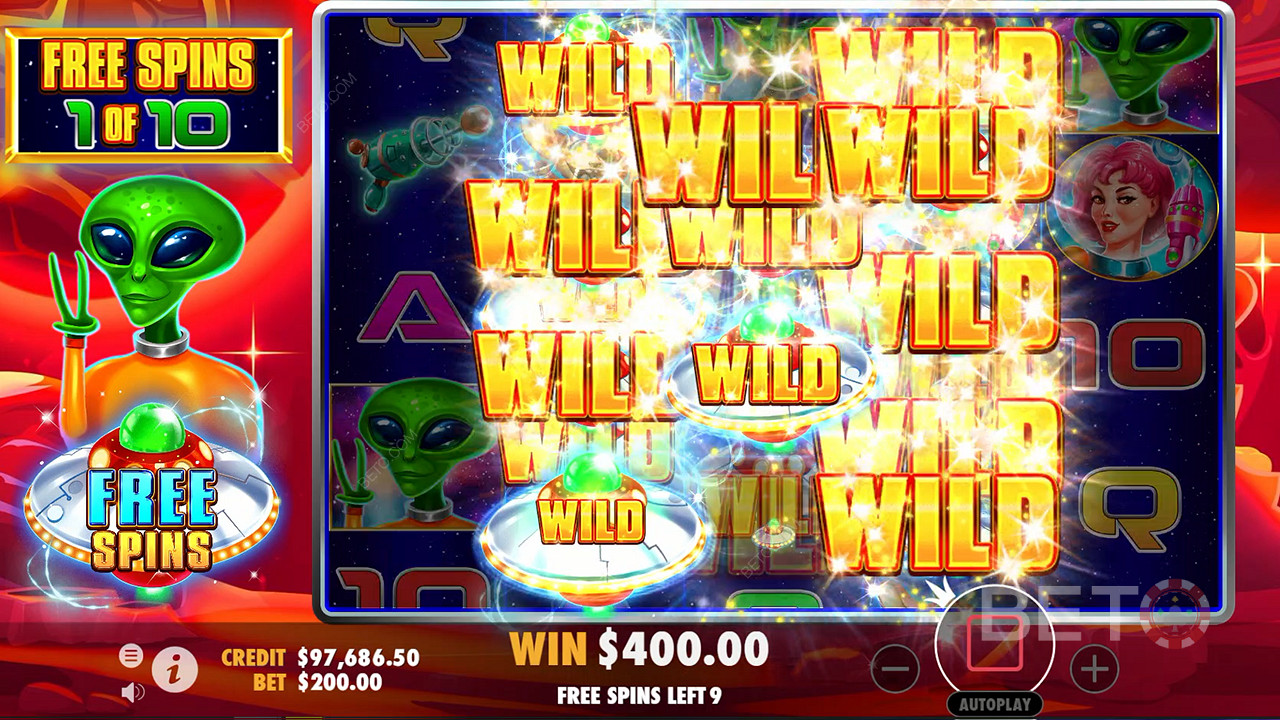 تظهر المزيد من Stacked Wilds على البكرات الوسطى في Free Spins
