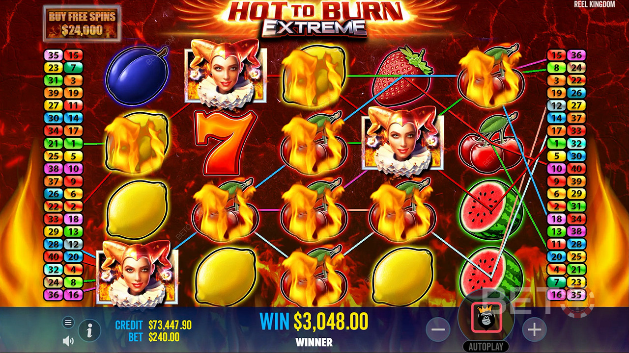 يستبدل رمز Joker wild جميع الرموز الفائزة من الشبكة بأخرى أحدث