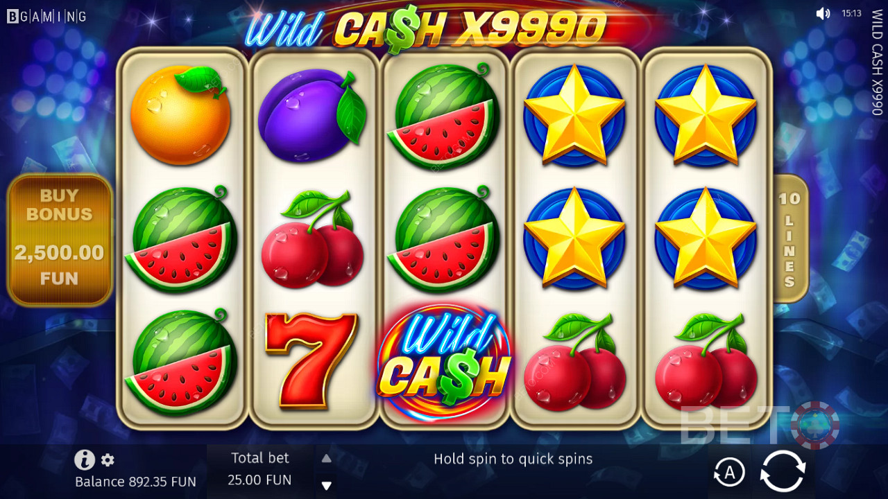 ستذكرك فتحة Wild Cash x9990 بالفتحات الكلاسيكية
