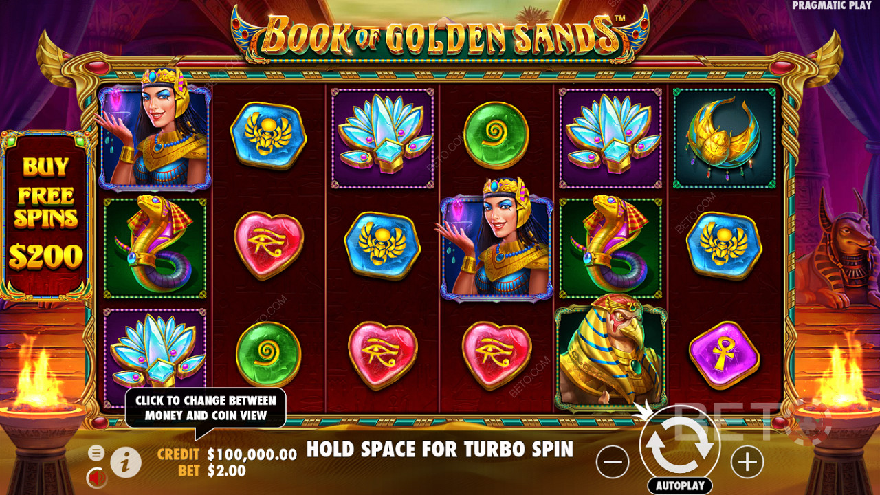 انقر فوق خيار Buy Free Spins لشراء المكافأة