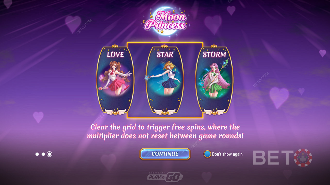 اختر نوع Free Spins الذي تريده في ماكينة سلوت Moon Princess