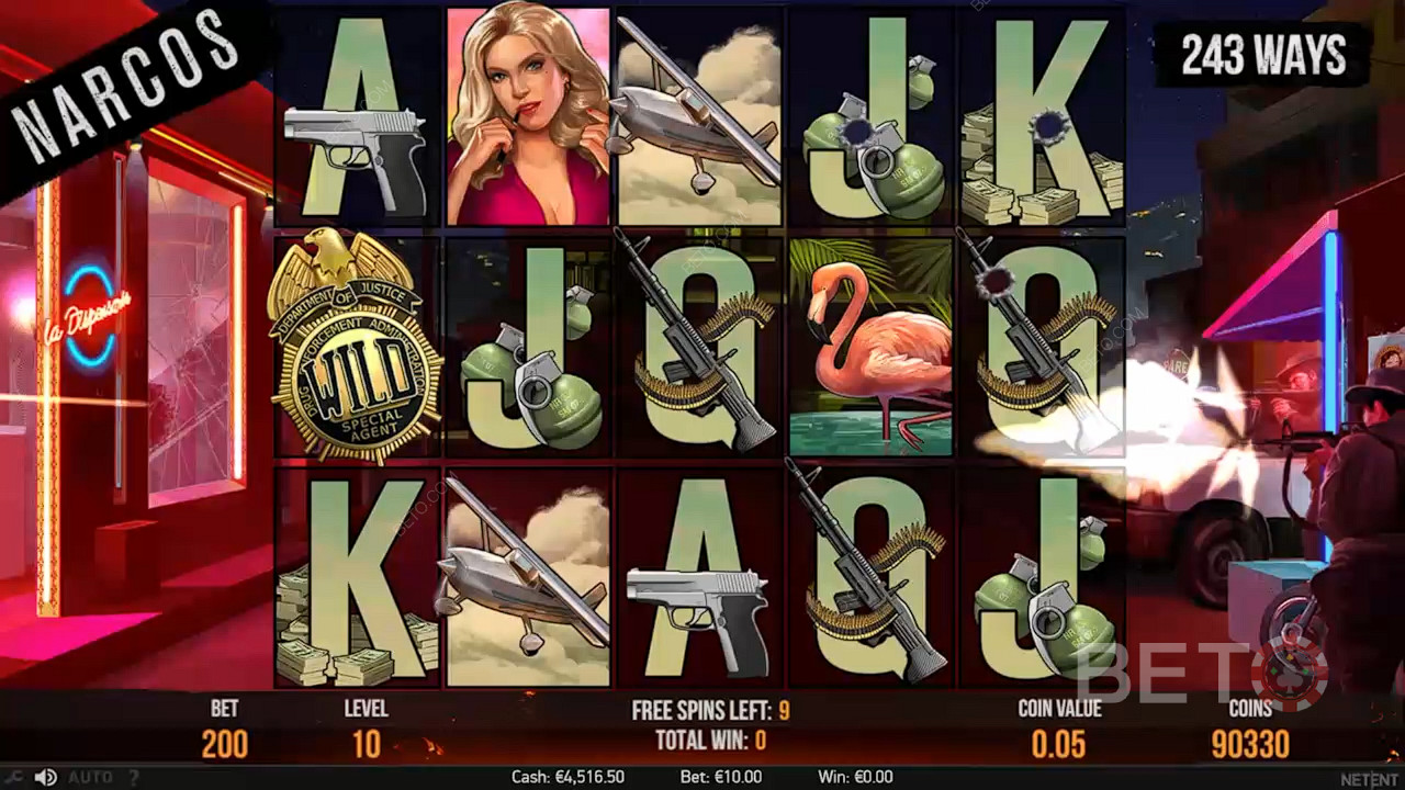 استمتع بميزة Free Spins في فتحة Narcos