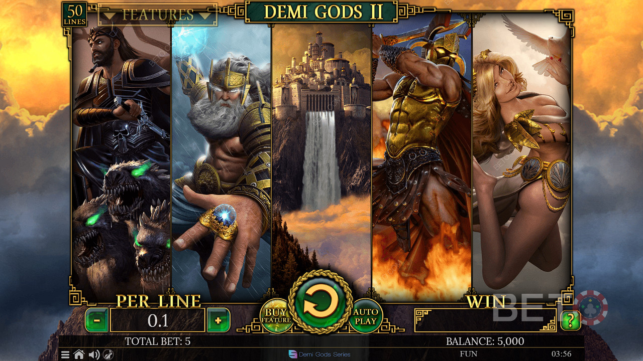 استمتع بموضوع رائع في فتحة Demi Gods II