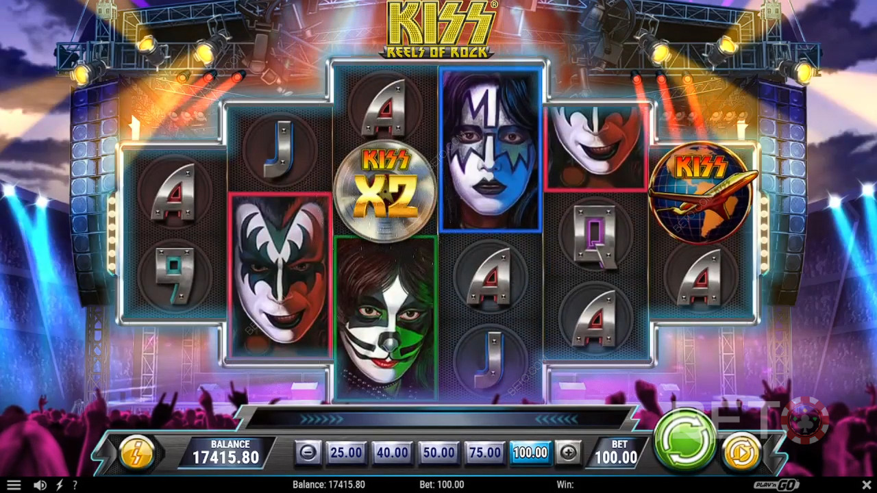 مراجعة KISS Reels of Rock بواسطة BETO Slots