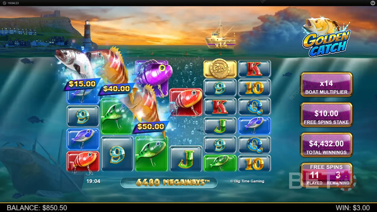 مراجعة لعبة Golden Catch من BETO Slots
