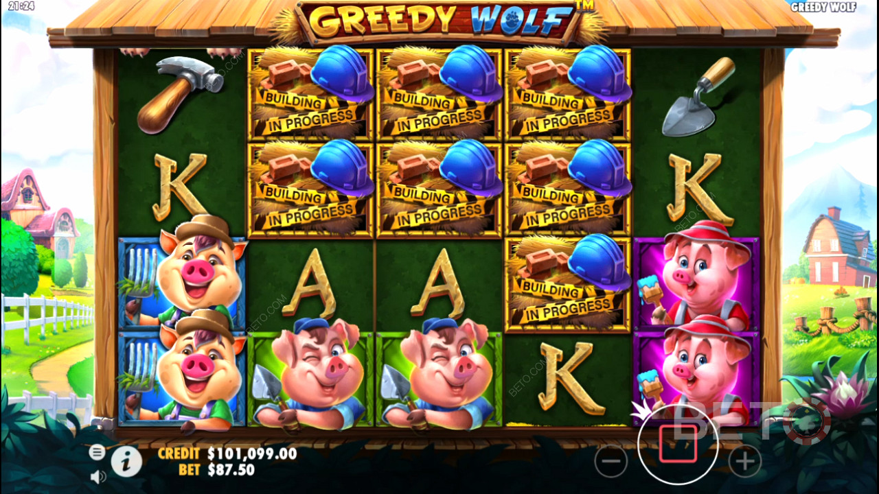 تؤدي 6 نقاط مبعثرة أو أكثر إلى تشغيل دورات مجانية في ماكينة القمار Greedy Wolf