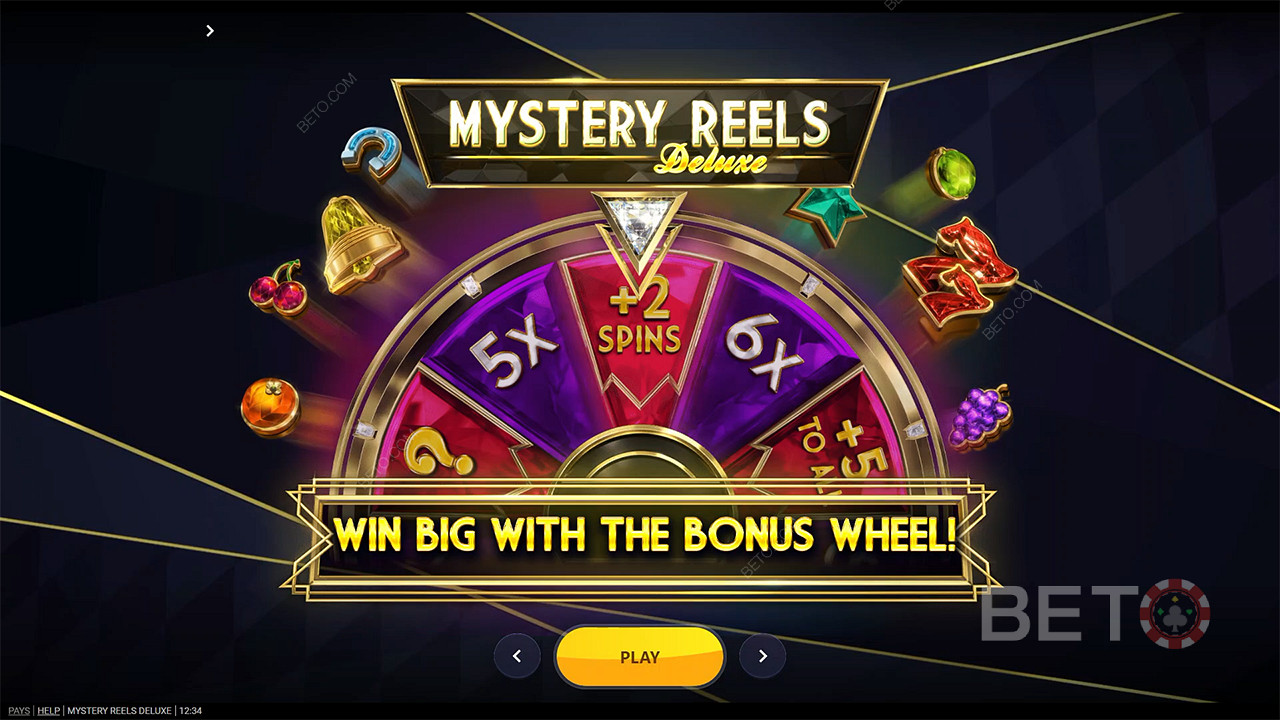 أدر عجلة المكافأة واربح مكافآت ضخمة في فتحة Mystery Reels Deluxe