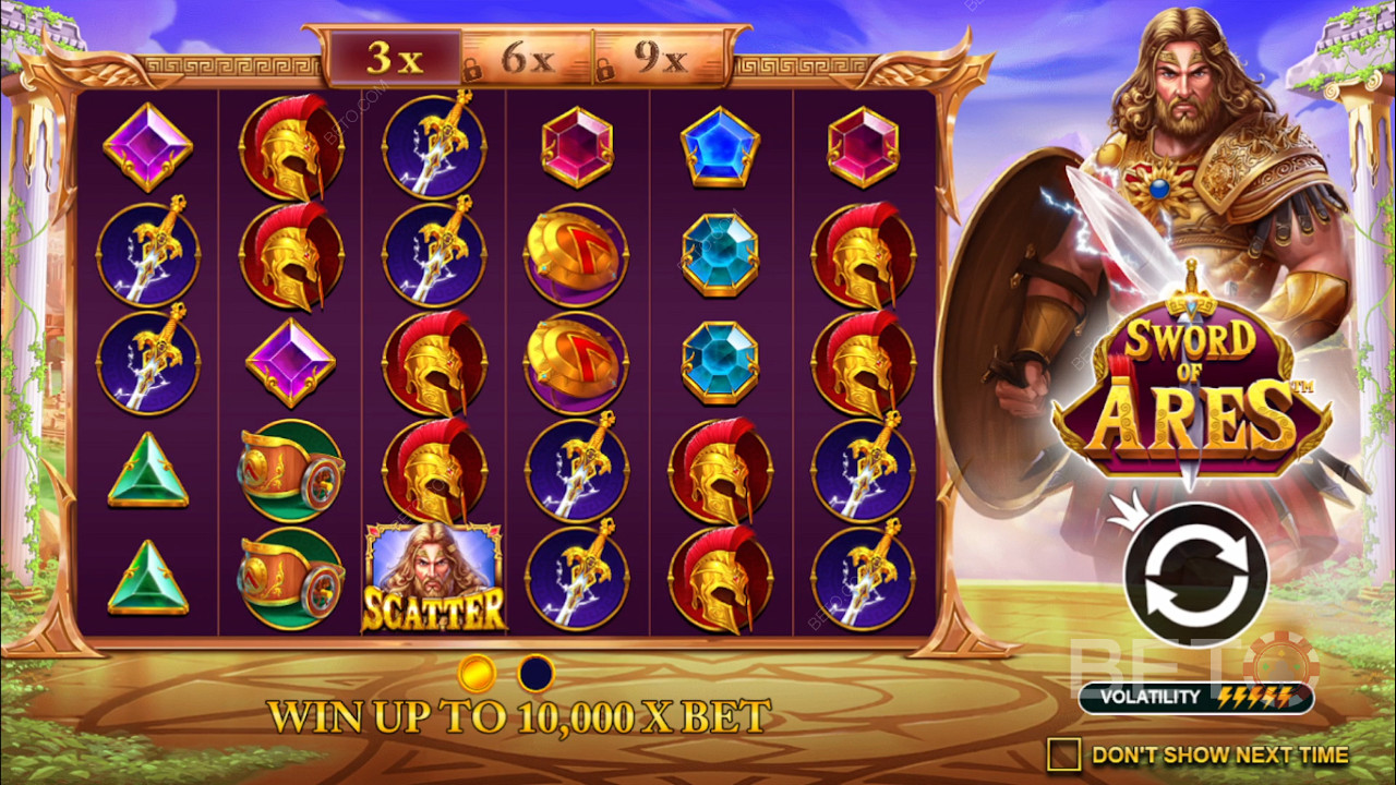 استمتع بحد أقصى لربح يصل إلى 10000x من رهانك في لعبة Sword of Ares عبر الإنترنت
