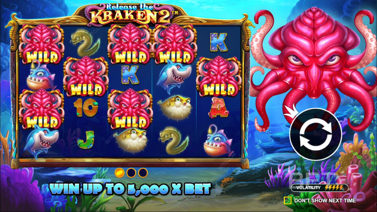 استمتع بمكافآت عشوائية في ماكينة القمار Release the Kraken 2