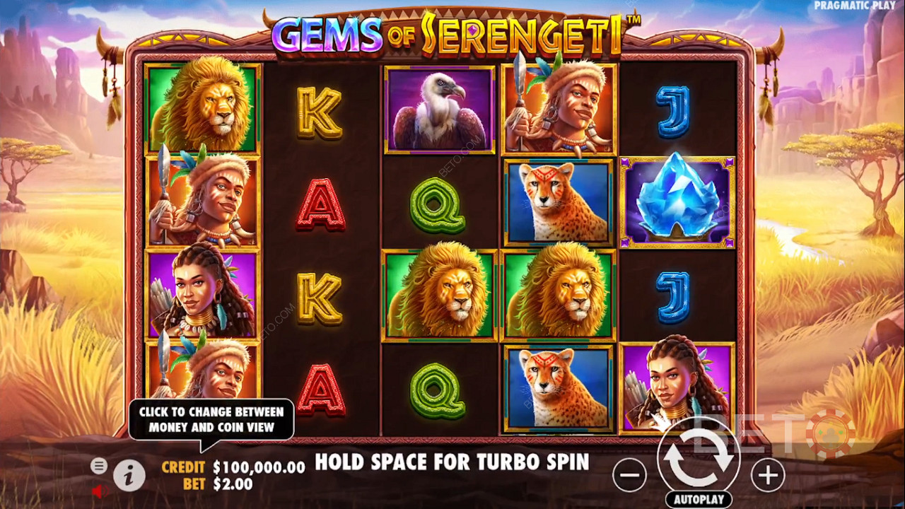استمتع بأحدث المكافآت والموضوع الممتع في ماكينة القمار Gems of Serengeti